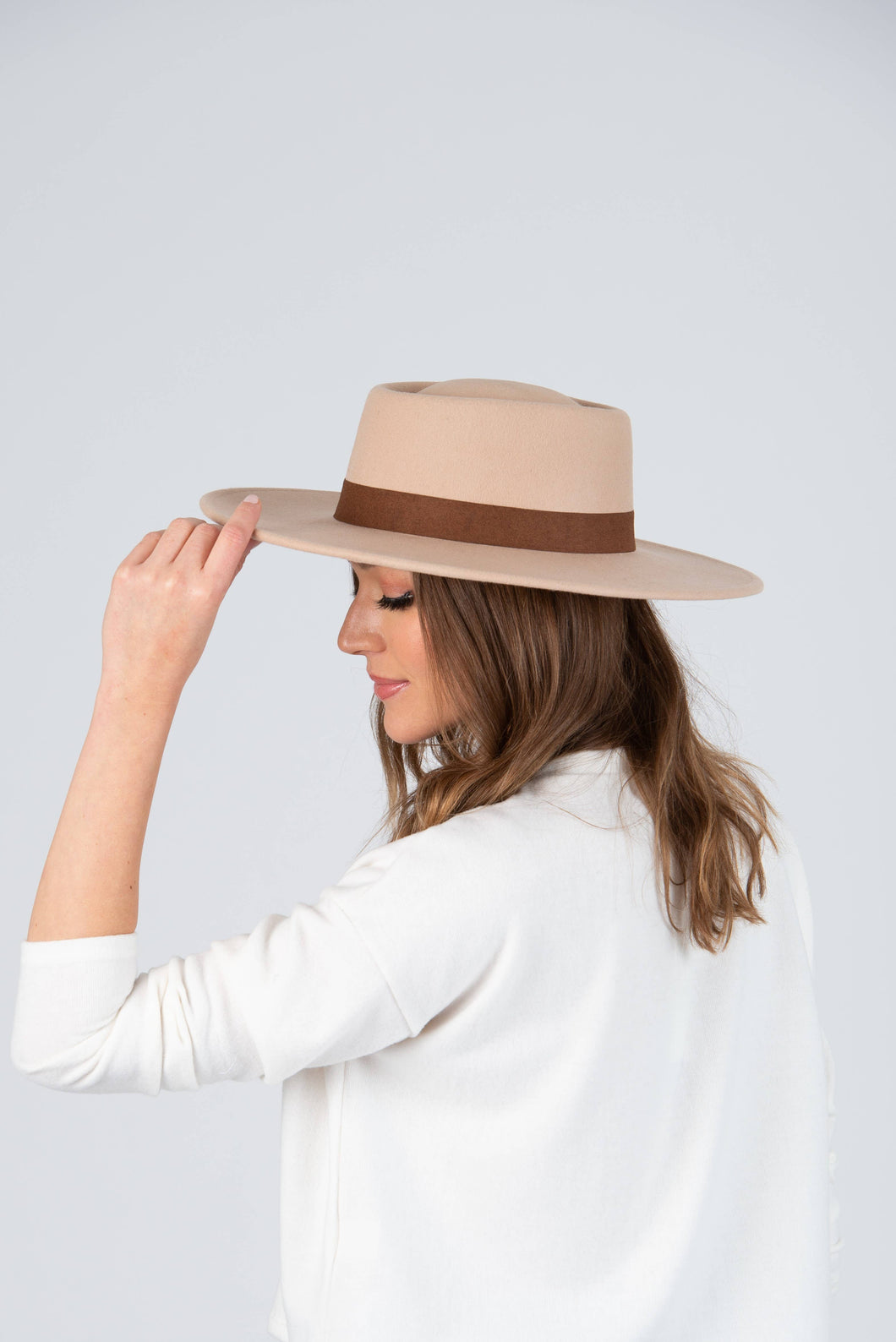Creme Wool Boater Hat
